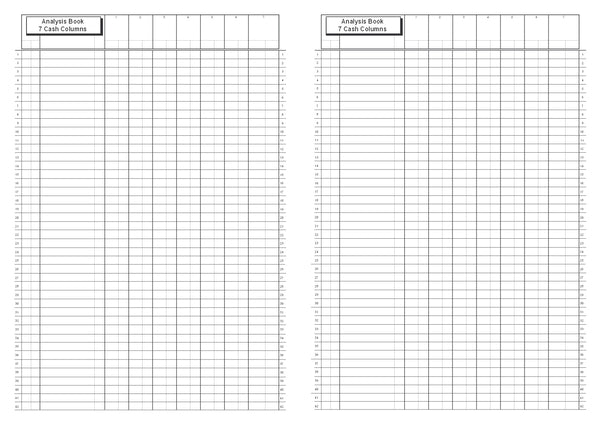 Silvine A4 Analysis Book - 7 Column Financial Ledger | Pack Of 6 Notebooks For Bookkeeping & Data Tracking