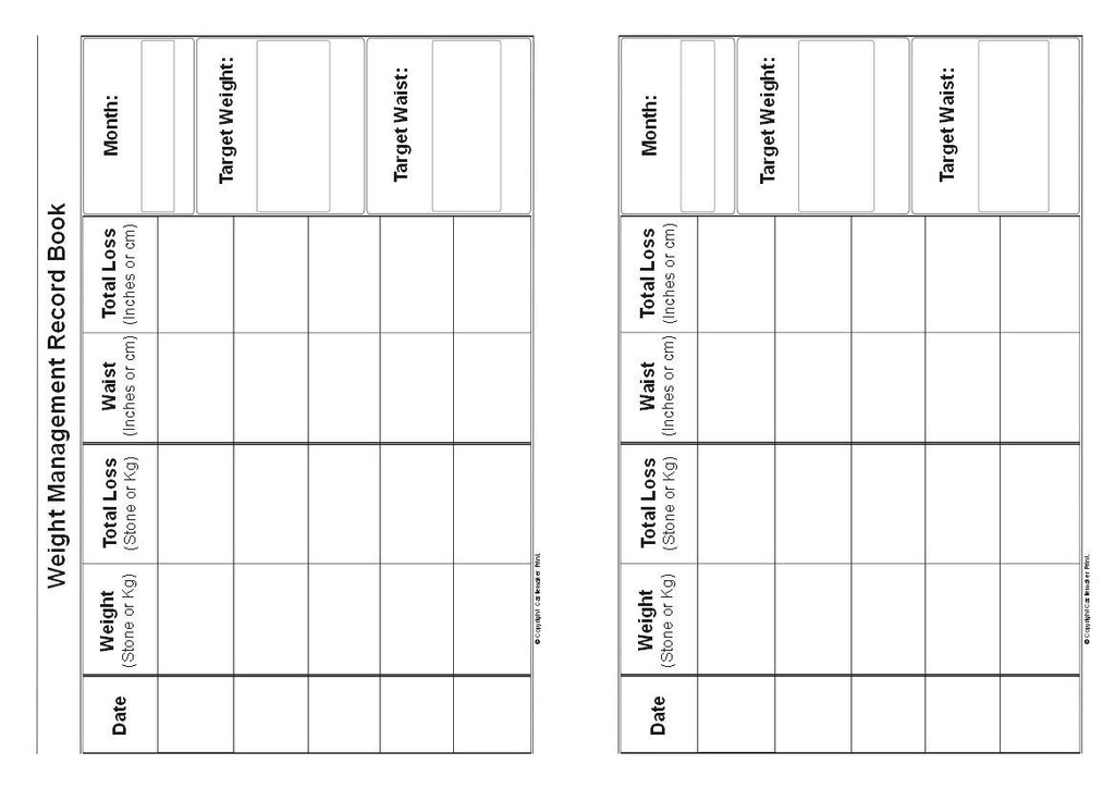 WEIGHT LOSS RECORD BOOK (A5/16 Pages) W018 (Body Measurement Tracker)