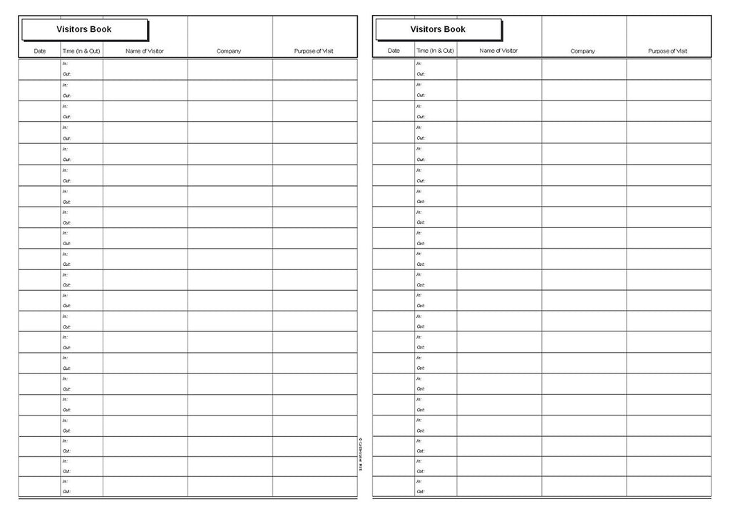 VISITORS BOOK (A4/32 Pages) V022 (Signing In Reception Security Log)