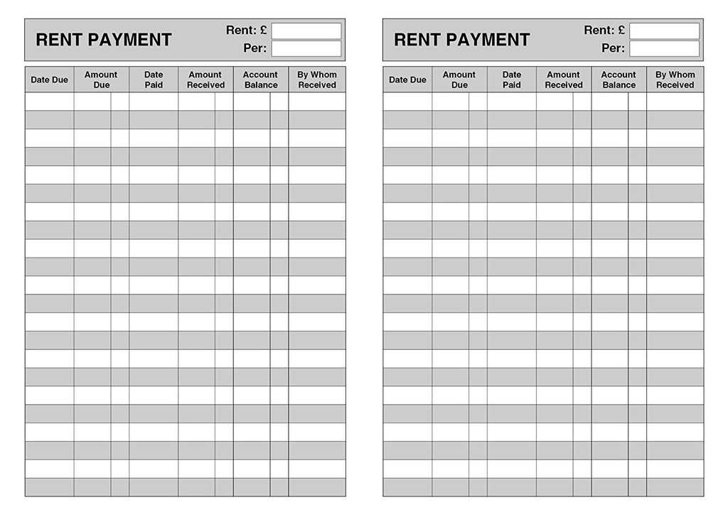 RENT BOOK (A5/12 Pages) R041 (Tennant's Copy of Payment to Landlord)