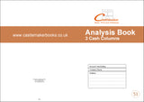 ANALYSIS BOOK (A4/32 Pages) A051 (3 Cash Column Un-headed Account Ledger)