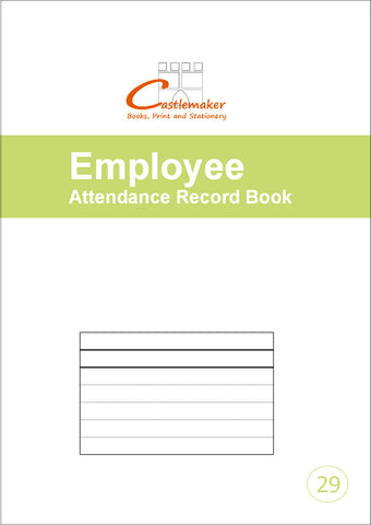 EMPLOYEE ATTENDANCE RECORD BOOK (A4/32 Pages) E029 (Staff Register)