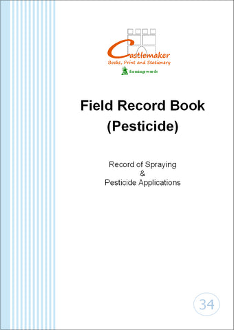 FIELD RECORD BOOK FOR PESTICIDES (A4/32 Pages) F034 (Spraying Log / Jo ...