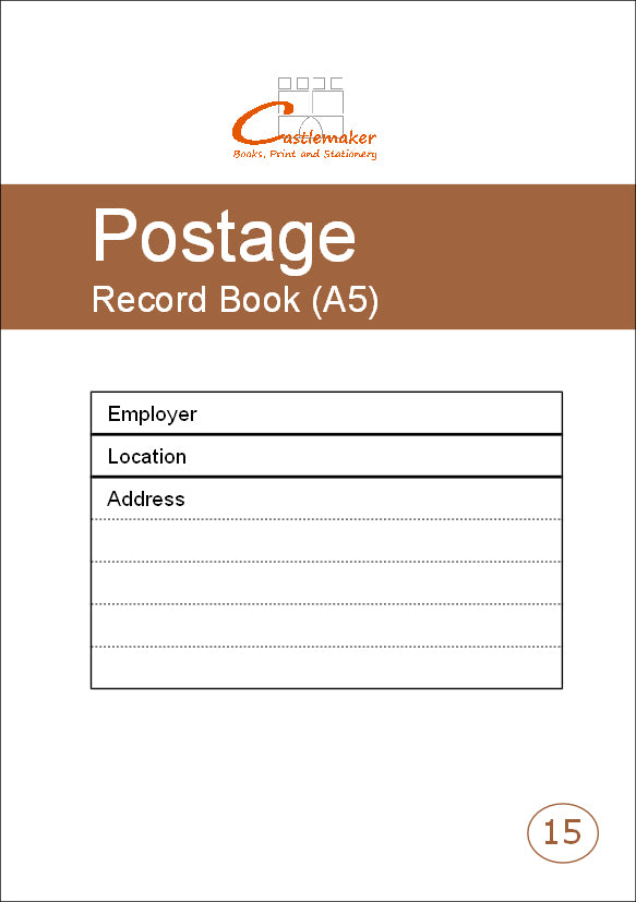 Postal Log POSTAGE RECORD BOOK (A5/20 Pages) P015 (Courier & Post Log ...