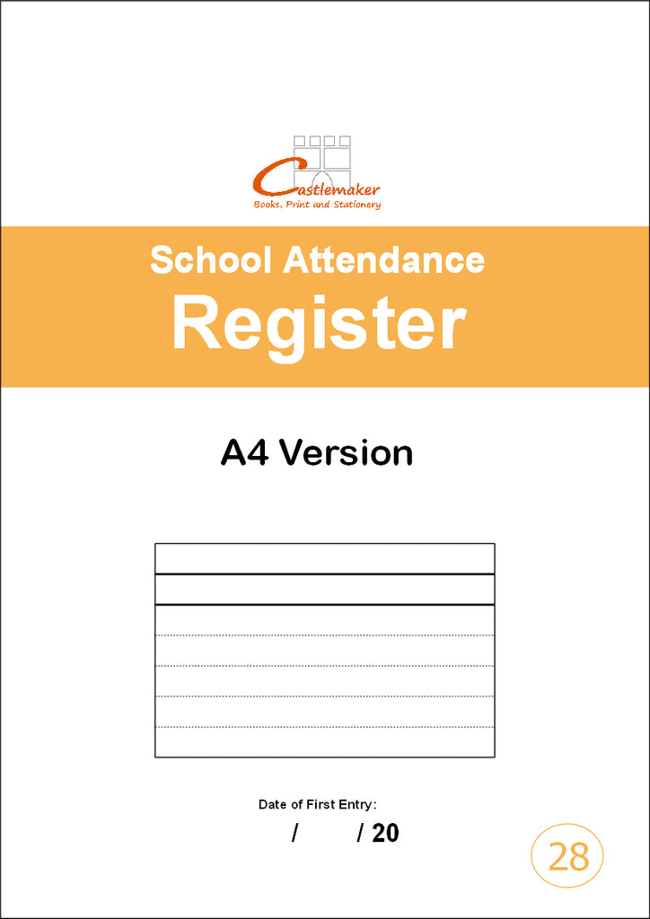 SCHOOL ATTENDANCE REGISTER (A4/32 Pages) S028 (Class Pupil Absence Record)